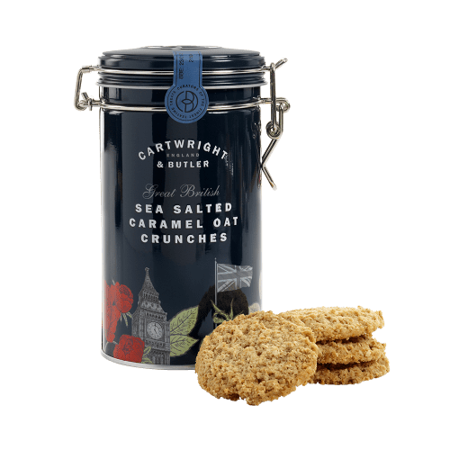 The London Collection: Cartwright & Butler Sea Salted Caramel Oat Crunches Biscuits Tin