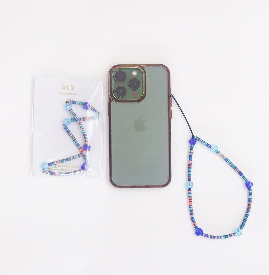 Rhonda Multi-Coloured Round Beaded Phone Charm