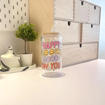 "Happy Looks Good on You" Libby Glass Cup