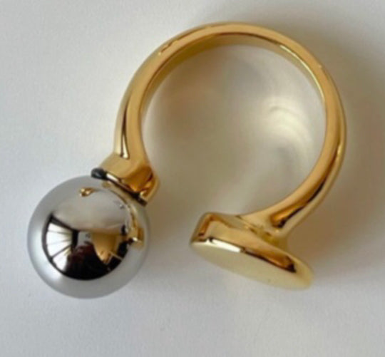 Estelle Silver Gold Ball Ring