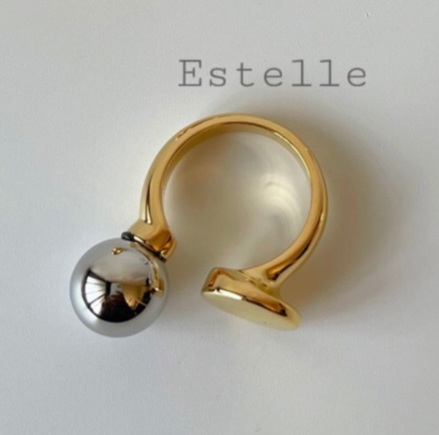 Estelle Silver Gold Ball Ring
