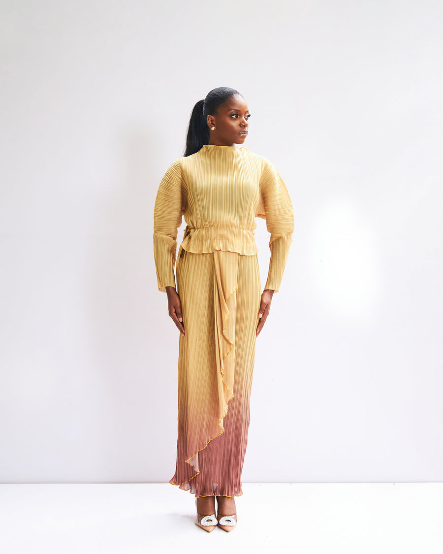 Nude Ombre Pavo Real Skirt Co-ord Set