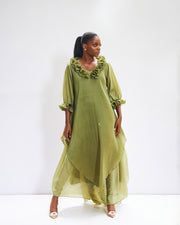 Olive Green Pavo Real Dress