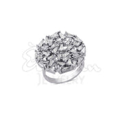 Multiple Round Clustered Triangle Studded Ring