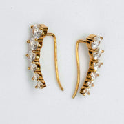 Dawn Stone Climber Gold Earrings