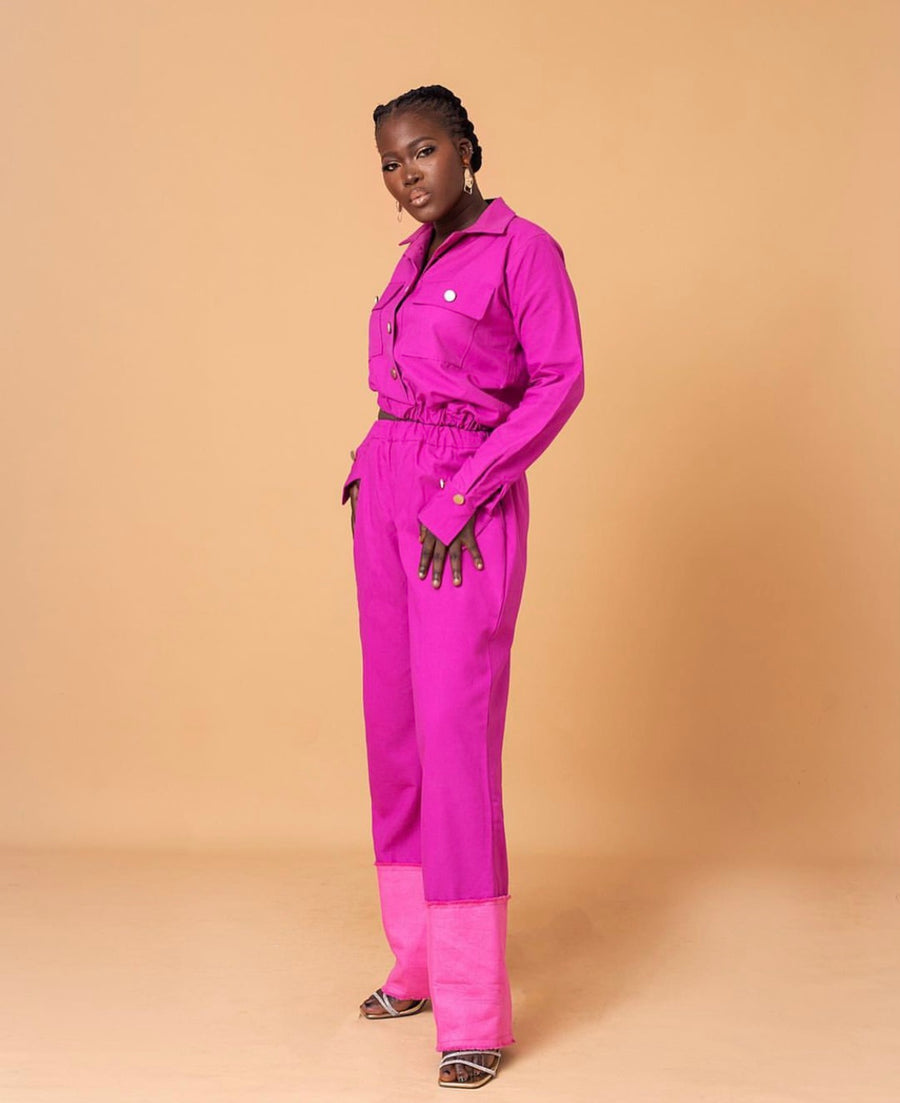 Pink Raya Frayed Cotton Co-ord Set