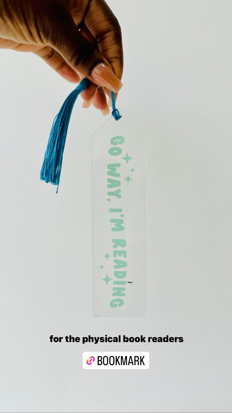 Teal "Go Away, I'm Reading" Bookmark