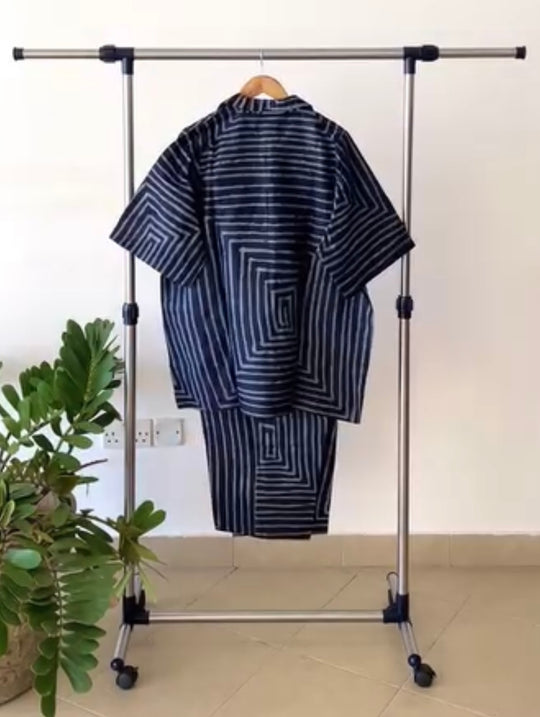 Blue Lily Batik Shirt Trouser Co-ord Set