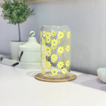 Yellow Daisies Libby Glass Cup 16oz