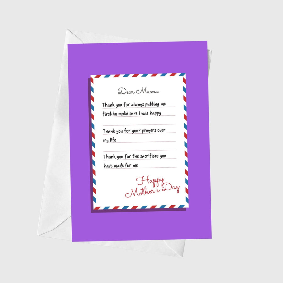 Dear Mama Happy Mothers Day A5 Greeting Card