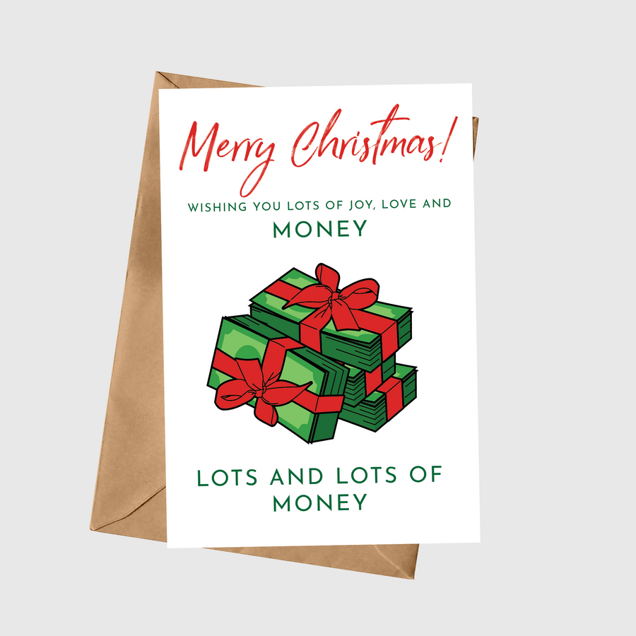 Lots Of Money Christmas A5 Greeting Card