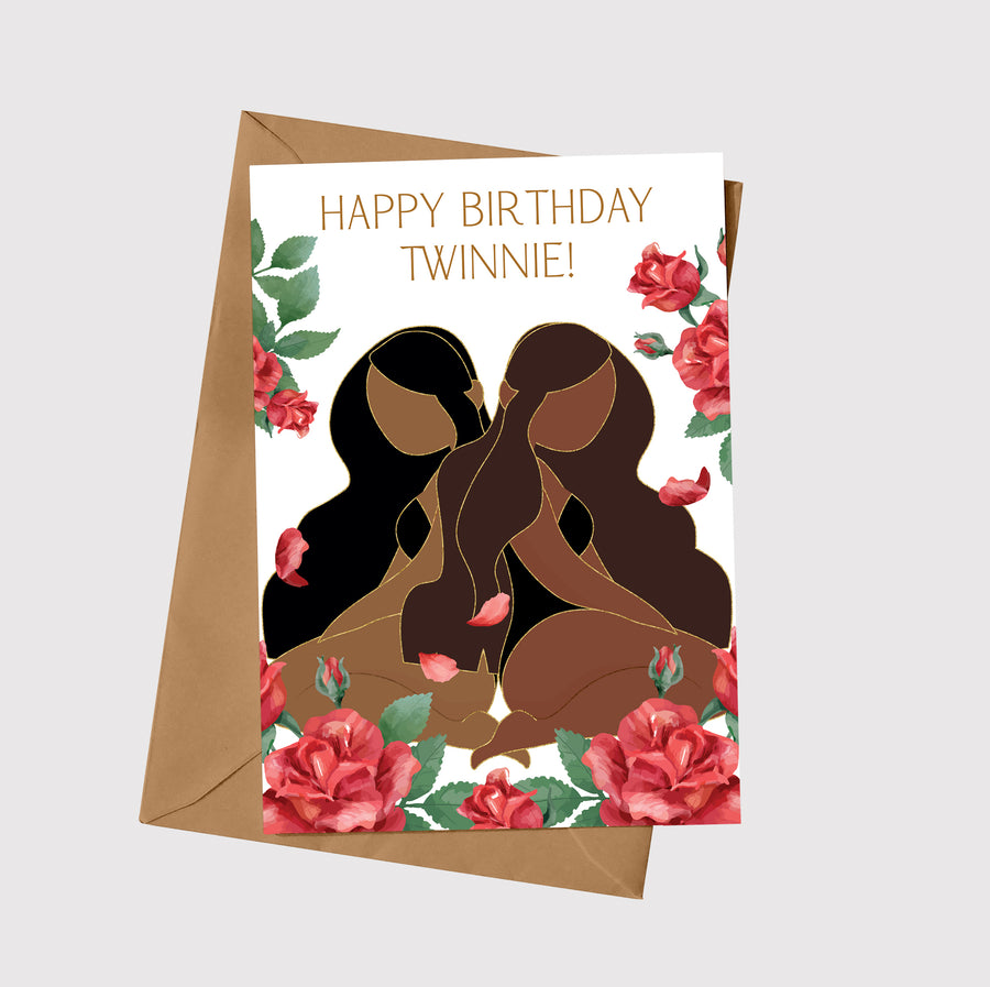 Happy Birthday Twinnie A5 Greeting Card
