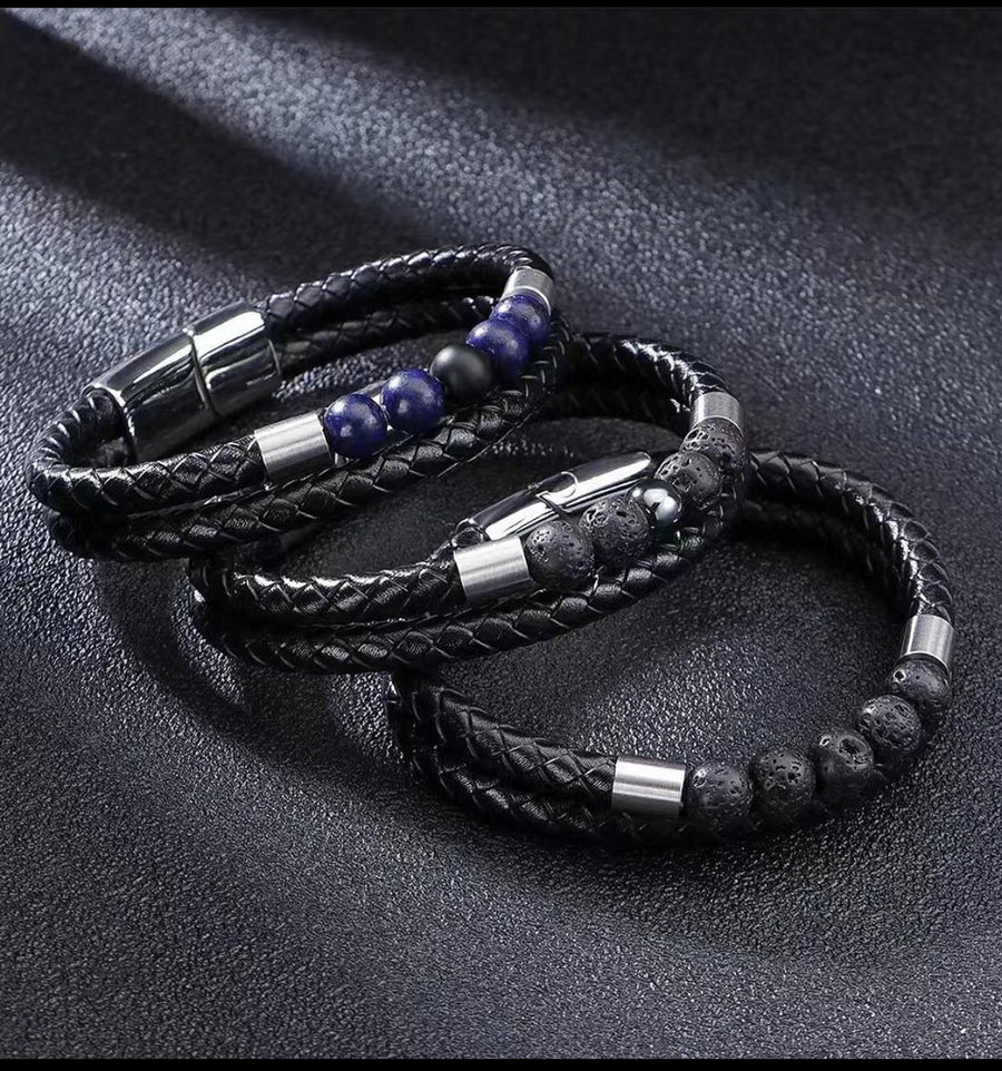 Dual Black Braided Bracelet