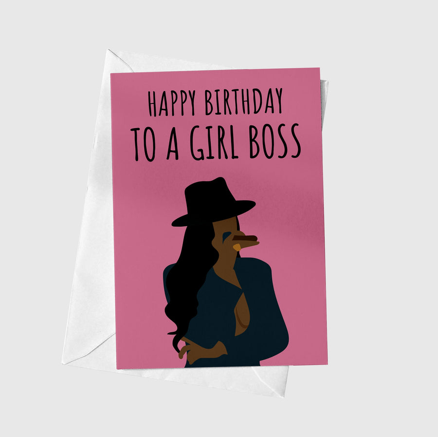 Happy Birthday Girl Boss A5 Greeting Card