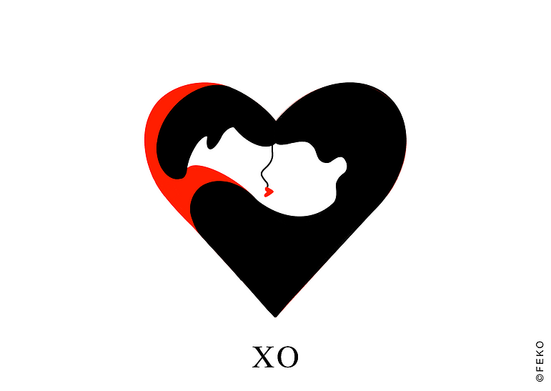 XO Heart Greeting Card