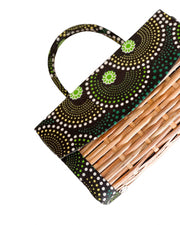 Mimi Ankara Print Cane Clutch Handbag