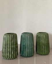Ribbed Concrete Vases