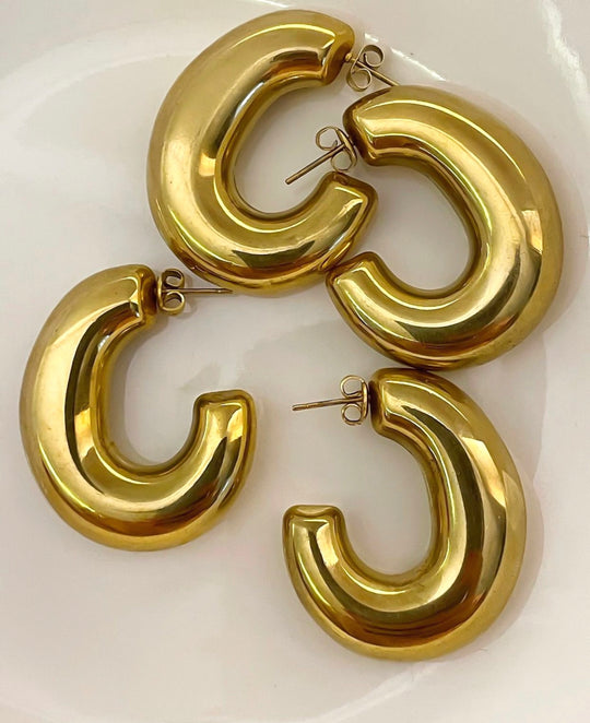 Sophie Chunky Gold Hoop Earrings