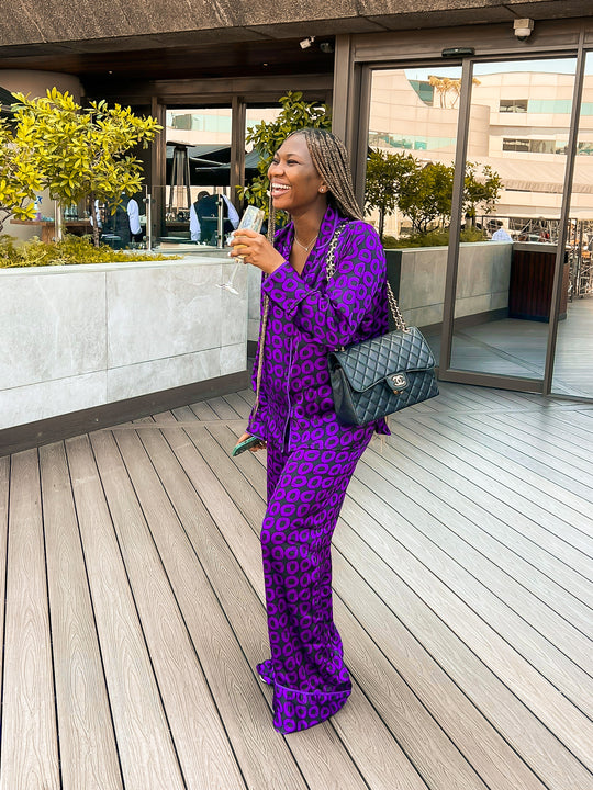 Zara Purple Silk Trouser Coord Set