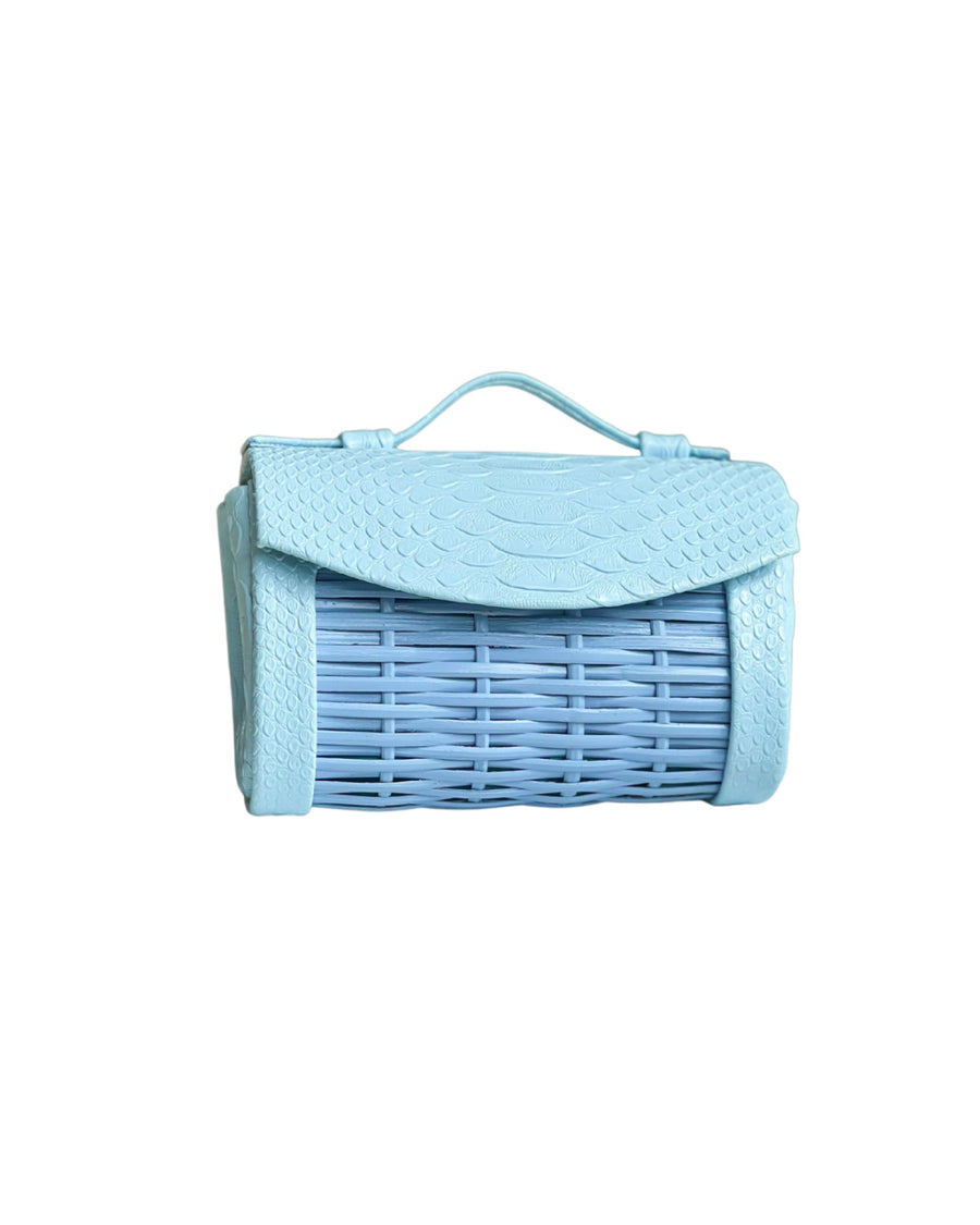 Mimi Baby Blue Cane Clutch Handbag