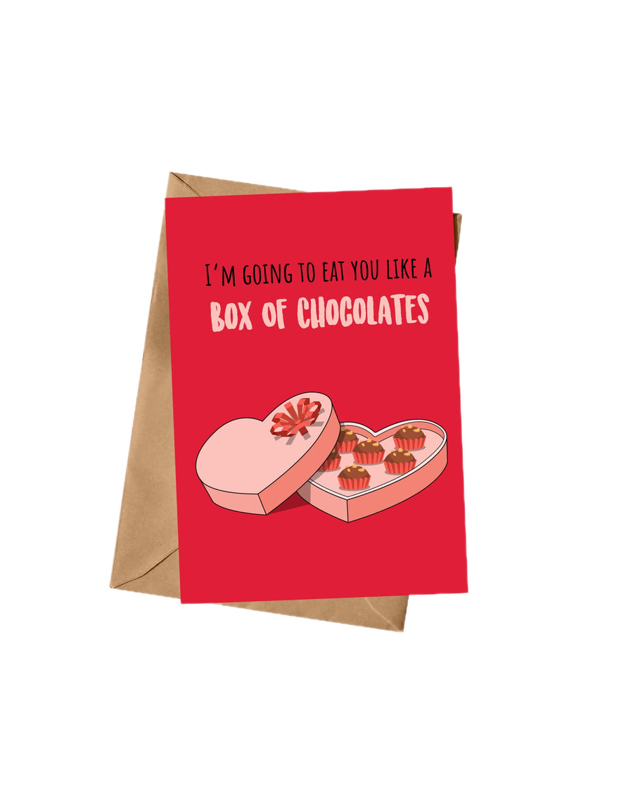 Box Of Chocolate A5 Greeting Card