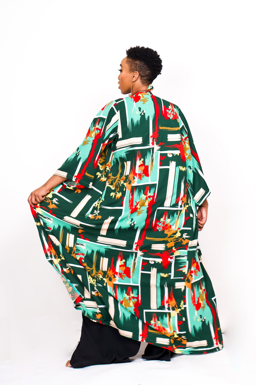 Green Uwa Longline Kimono