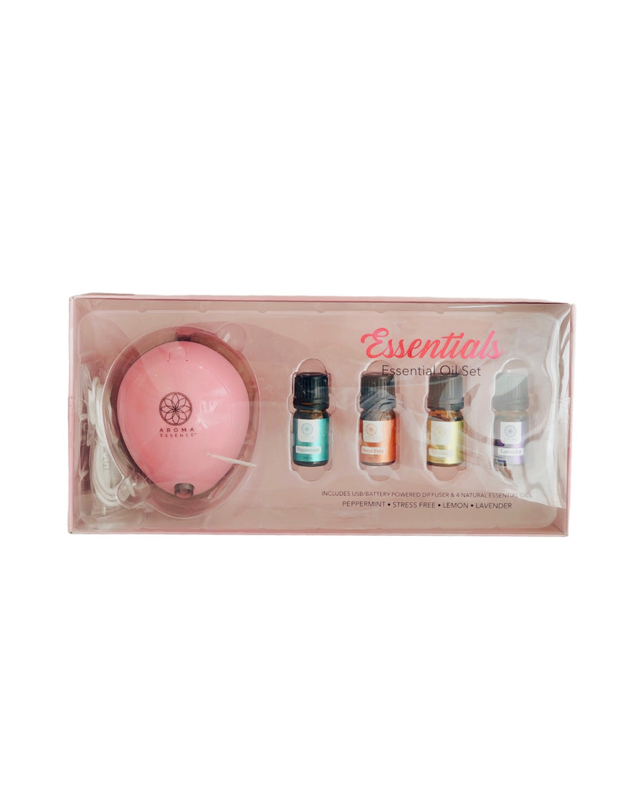 4 Piece Essential Oil & On The Go Diffuser